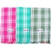 BRIGHT COLOR CHECKS COTTON TOWELS PACK OF 3 / LIGHT WEIGHT TRAVELLING TOWELS