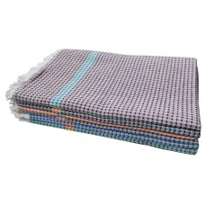 LARGE SIZE PURE COTTON ABSORBENT CHECKS PACK OF 2 BATH TOWELS SET