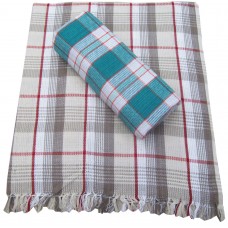PURE COTTON CHECKS BATH TOWELS IN LARGE SIZE PACK OF 2