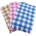 SQUARE CHECKS PATTERN HAND WOVEN COTTON BATH TOWELS PACK OF 3