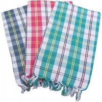 FAST DRY MULTI CHECKS PURE COTTON BATH TOWELS PACK OF 3