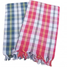 SUPER ABSORBENT MULTI CHECKS COTTON BATH TOWELS PACK OF 2