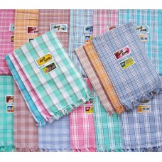 Multicolored  Pure Cotton Checks Towel Set /Checks Towel l Set of 2Pcs
