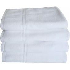 COTTON WHITE TOWEL SET / THICK BATH TOWELS - PACK OF 2
