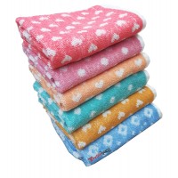 COTTON SUPER ABSORBENT HAND TOWEL / NAPKINS SET IN BRIGHT COLORS   - PACK OF 6