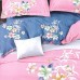 Super King Size Multicolour Floral Pink Bedsheet With 2 Pillow Covers Set For Double Bed