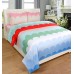 POLYCOTTON DOUBLE BED GEOMETRIC DESIGN SOFT BED SHEET WITH 2 PILLOW COVERS SET