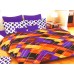 Multi Colour Abstract Design Pure Cotton Bedsheet With 2 Pillow Covers For Double Bed