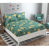 Premium Glace Cotton Printed Bedsheet With 2 Pillow Covers Set For Double Bed
