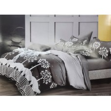 Grey Colour Tree Designer Bedsheet With 2 Pillow Covers Set For Double Bed 