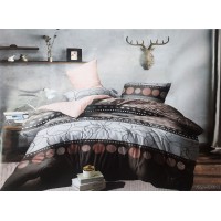 Multi Rounded Designer Queen Sized Double Bedsheet With 2 Pillow Cover Set