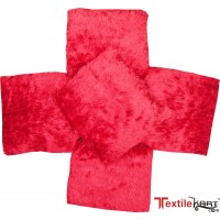 SQUARE SHAPE RED SOFT CUSHIONS SET OF 5 