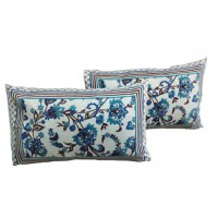 PRINTED PURE COTTON CLOTH  PILLOW CASE IN BRIGHT COLORS  - 2 PAIR