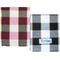 SINGLE COTTON CHECKS BEDSHEET IN PURE COTTON - PACK OF 2