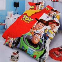 TOY STORY CARTOON PRINTED SINGLE BED BEDSHEET WITH 1 PILLOW COVER