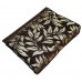 BROWN COLOR VELVET THICK  SINGLE BEDSHEET EXCLUSIVE LEAFY DESIGN  WITH 2 PILLOW COVERS 