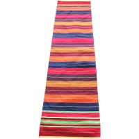 Satranji / Carpet in Colourful Strips in Pure Cotton / Set of 2 Pieces / Bhojan patti