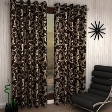Brown Color Window Curtains in Floral Design / Best Quality Curtains Minimum order 2 pieces