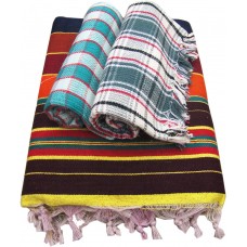 COTTON SOLAPURI LINNING CARPET AND 2 CHECKS COTTON TOWELS ( PACK OF 3 ) AT OFFER