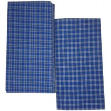  Pack of 2 Blue Cotton Lungi's  in Checks / Best Quality Cotton - 2 mtrs