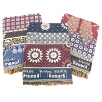 BEAUTIFUL MIX COLOR PEACOCK AND FLORAL DESIGNS 100% COTTON CHADDAR SET OF 3 / CLASSIC DESIGNER SET