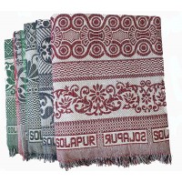 OFFER PRICE / PURE COTTON ECONOMICAL SOLAPURI TRADITIONAL BEST CHADDAR IN FLORAL DESIGN SET OF 10 CHADDARS 