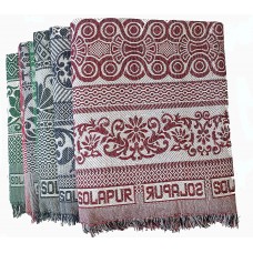 OFFER PRICE / PURE COTTON ECONOMICAL SOLAPURI TRADITIONAL BEST CHADDAR IN FLORAL DESIGN SET OF 10 CHADDARS 